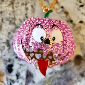 Betsey Johnson puffed jack-o-lantern necklace